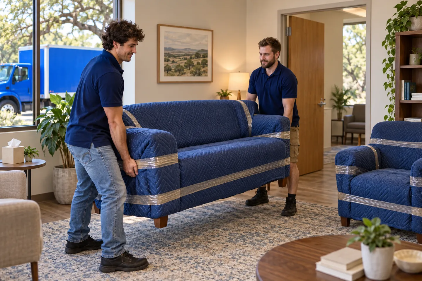 Behavioral Health Office moving in San Antonio: moving crew at work