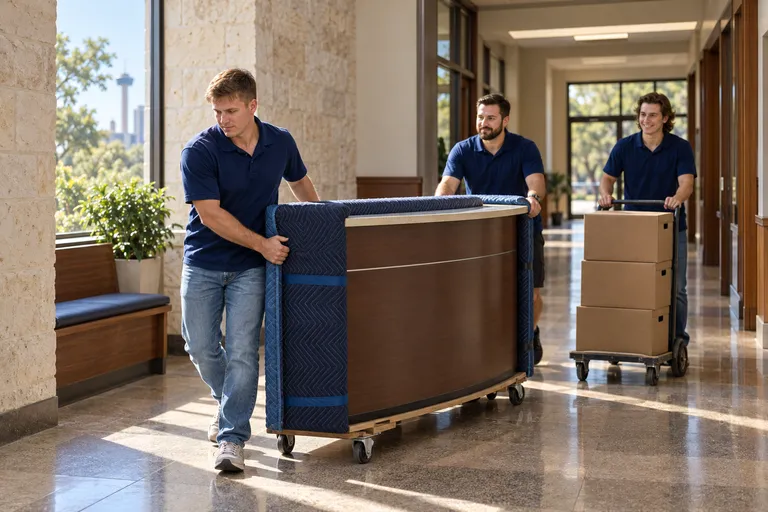 Government Office moving in San Antonio: moving crew at work