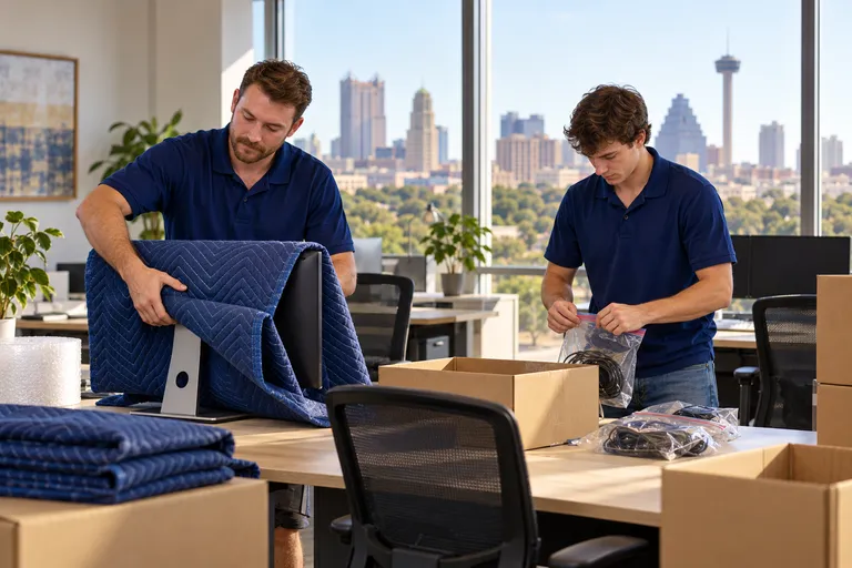 IT Workstation Moves moving in San Antonio: moving crew at work