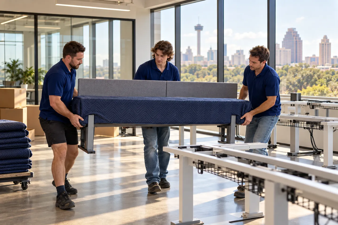 Modular Workstation Moving moving in San Antonio: moving crew at work