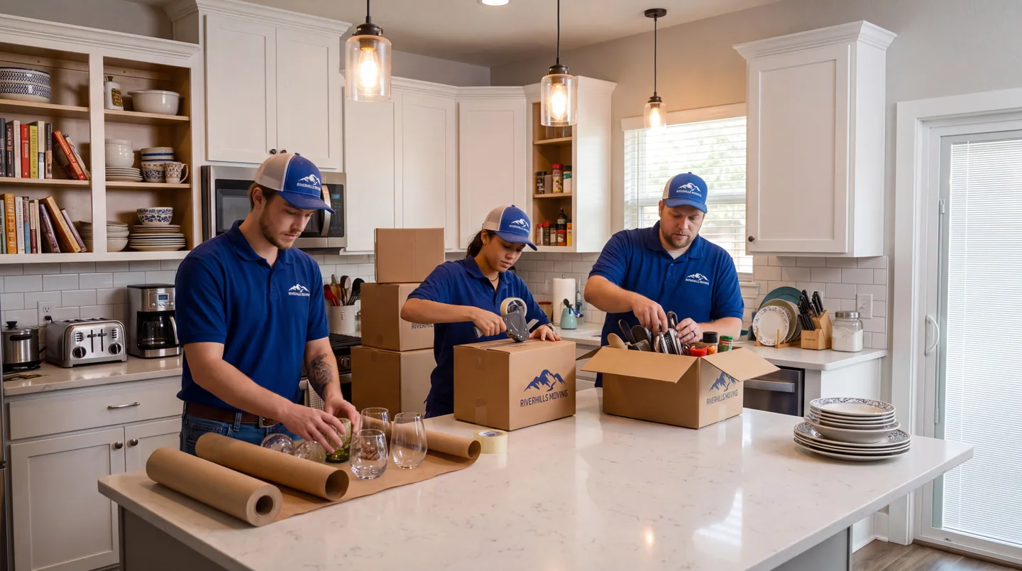 RiverHills Moving crew handling a San Antonio to Houston move